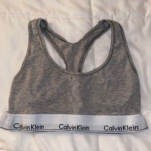 Calvin Klein Gray Loungewear Bralette No Padding Casual